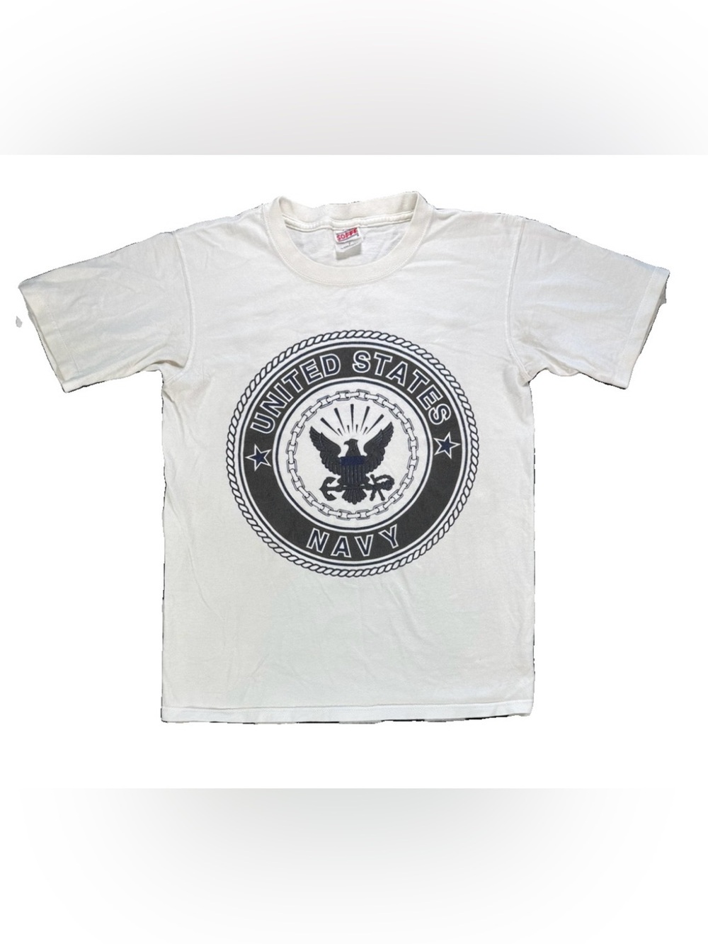 Vintage Soffe United States Navy T Shirt Men's Small White Reflective USA